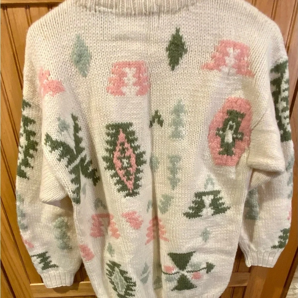 Outback Red Cream and Pastel Knit Wool Vintage Sweater - Picture 4 of 4